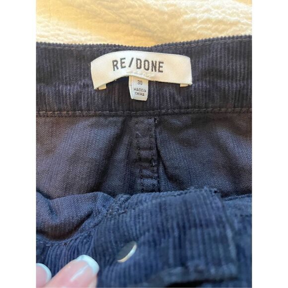 New  Re/Done 70s cotton corduroy miniskirt Navy Blue - Picture 6 of 10